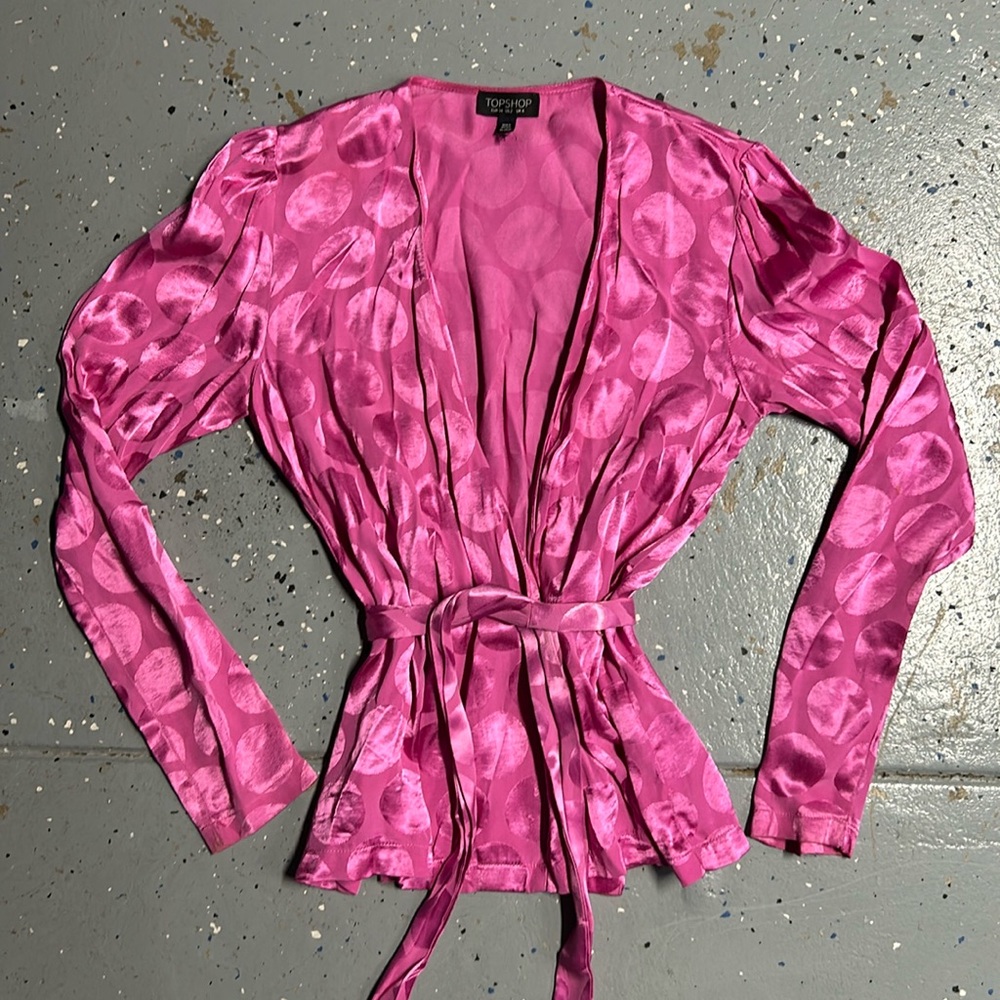 Topshop Bright Pink Blouse